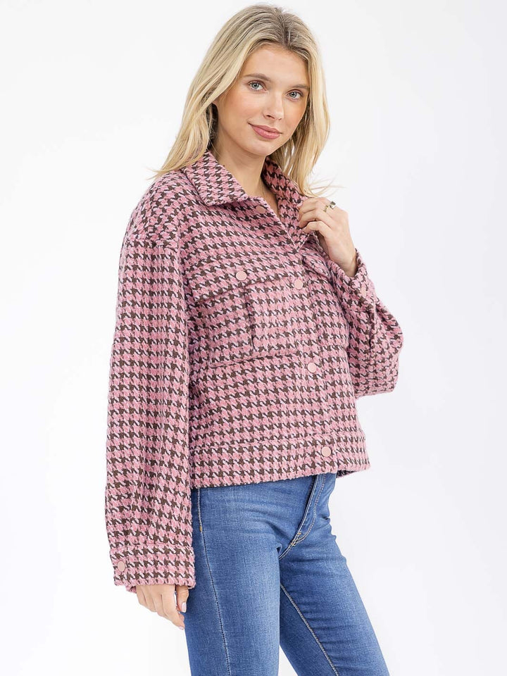 WOMEN'S LONG SLEEVE BUTTON CLOSURE FRONT POCKETS JACKET