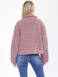 WOMEN'S LONG SLEEVE BUTTON CLOSURE FRONT POCKETS JACKET