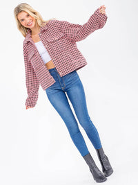 WOMEN'S LONG SLEEVE BUTTON CLOSURE FRONT POCKETS JACKET