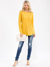 WOMEN'S LONG SLEEVE SOLID LOOSE FIT TOP
