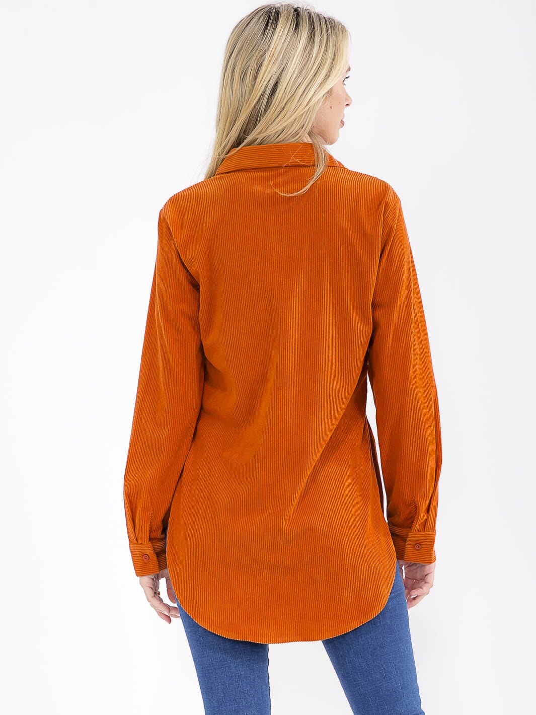 WOMEN'S LONG SLEEVE BUTTON UP CORDUROY SHIRT