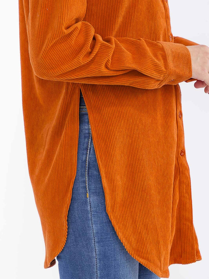 WOMEN'S LONG SLEEVE BUTTON UP CORDUROY SHIRT