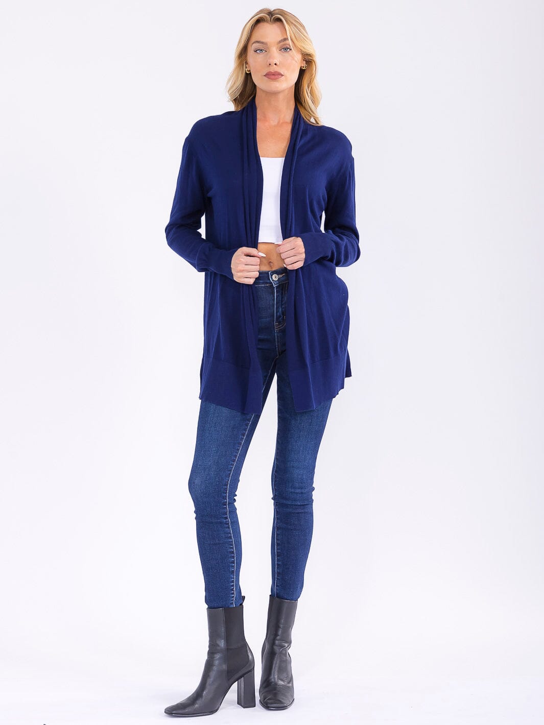 WOMEN'S LONG SLEEVE OPEN FRONT CARDIGAN