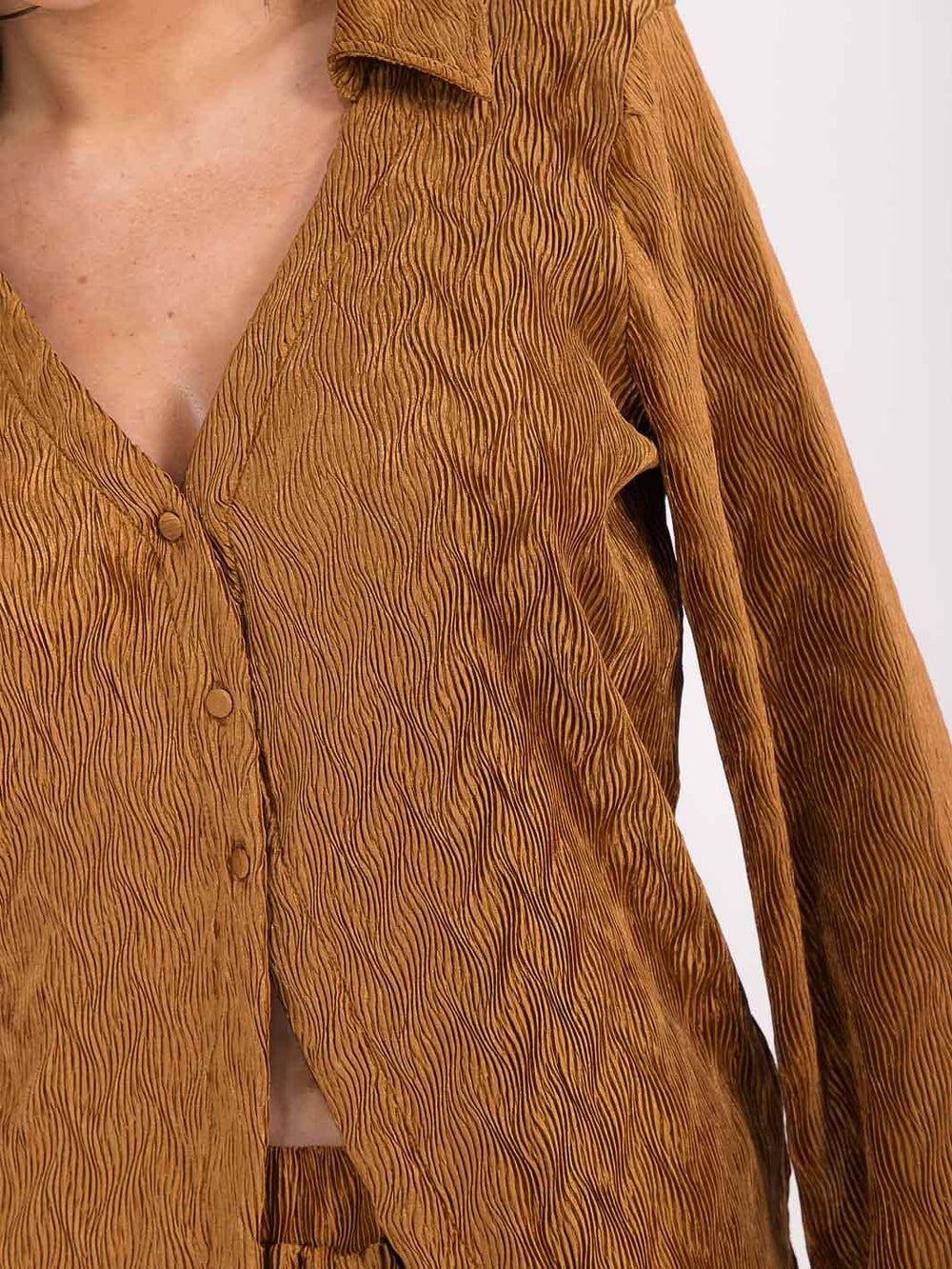 WOMEN'S LONG SLEEVE BLOUSE & ELASTIC WAIST PANTS DETAILED 2PC. SET