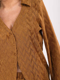 WOMEN'S LONG SLEEVE BLOUSE & ELASTIC WAIST PANTS DETAILED 2PC. SET