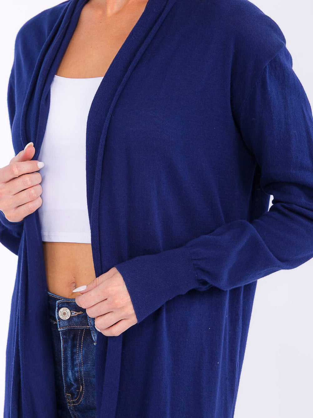 WOMEN'S LONG SLEEVE OPEN FRONT CARDIGAN