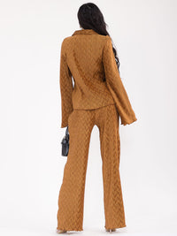 WOMEN'S LONG SLEEVE BLOUSE & ELASTIC WAIST PANTS DETAILED 2PC. SET