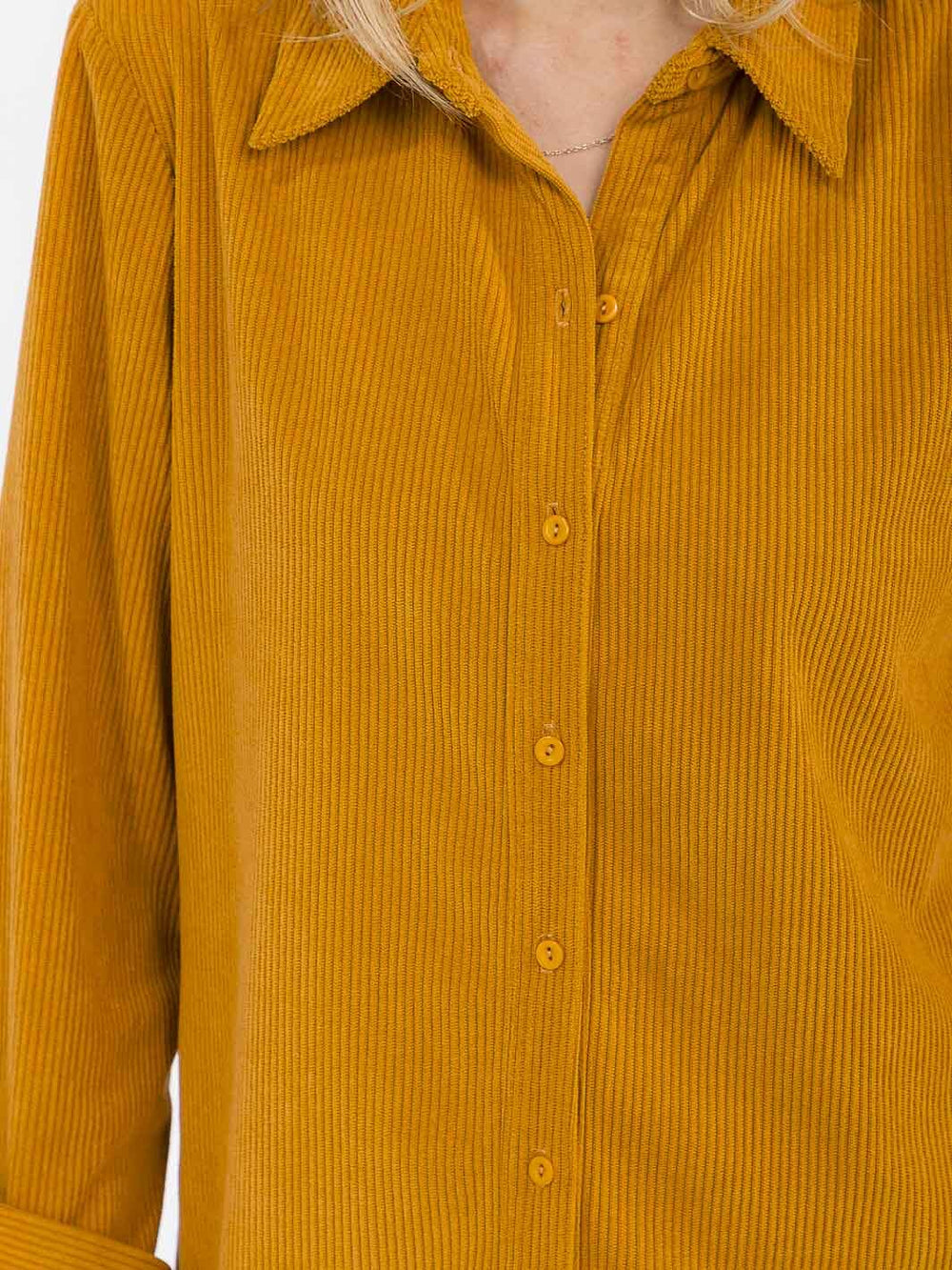 WOMEN'S LONG SLEEVE BUTTON UP CORDUROY SHIRT