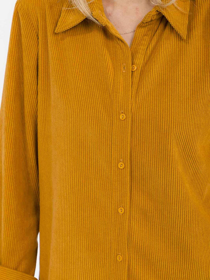 WOMEN'S LONG SLEEVE BUTTON UP CORDUROY SHIRT