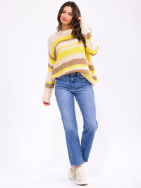 WOMEN'S LONG SLEEVE COLORBLOCK KNIT PULLOVER SWEATER