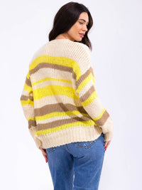WOMEN'S LONG SLEEVE COLORBLOCK KNIT PULLOVER SWEATER