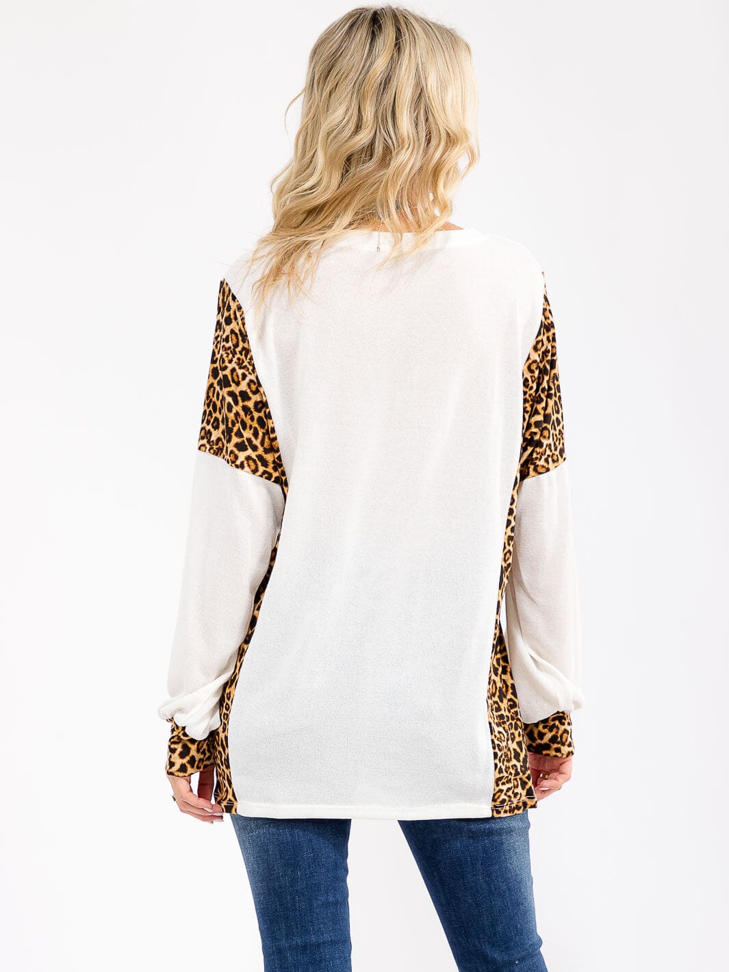 WOMEN'S LONG SLEEVE ANIMAL PRINT LOOSE FIT TOP