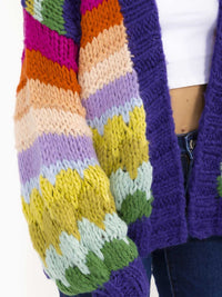 WOMEN'S LONG SLEEVE OPEN FRONT MULTI KNIT CARDIGAN