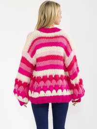 WOMEN'S LONG SLEEVE OPEN FRONT MULTI KNIT CARDIGAN