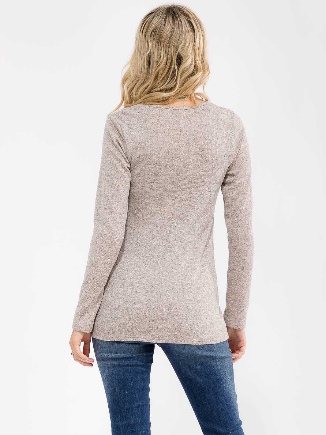 WOMEN'S LONG SLEEVE FRONT ZIPPER DETAILED TOP