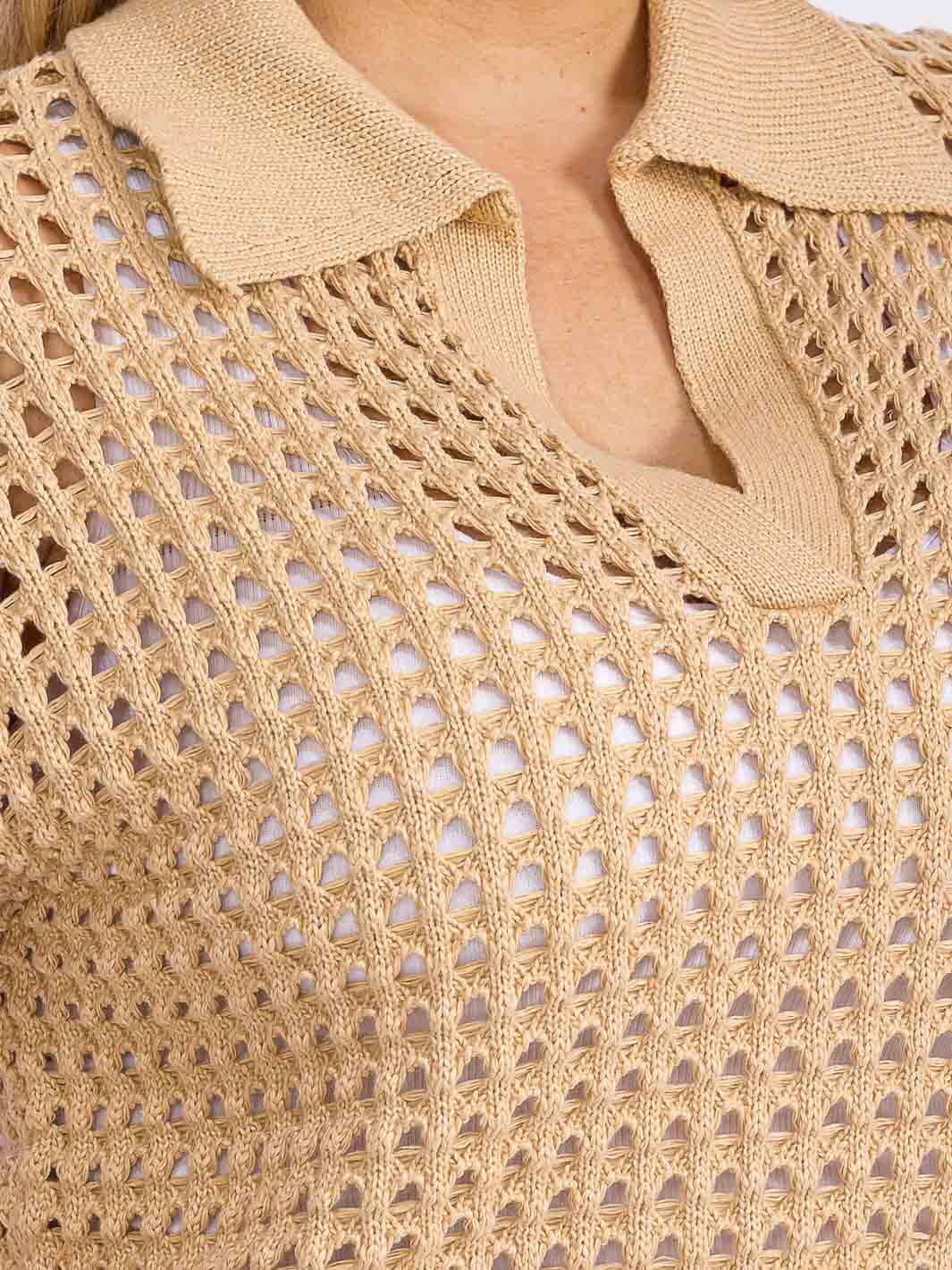 PLUS SIZE SHORT SLEEVE V-NECK KNIT BLOUSE