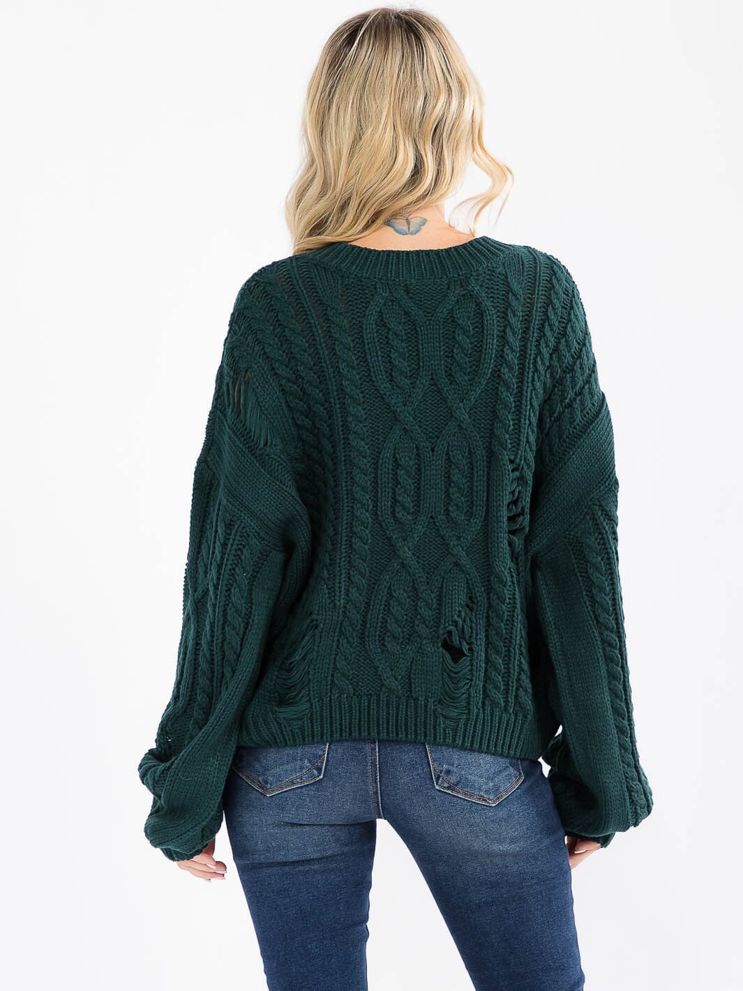 WOMEN'S LONG SLEEVE V-NECK KNIT PULLOVER SWEATER
