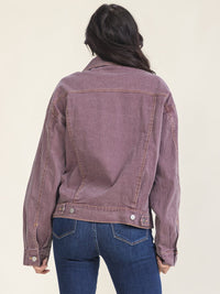WOMEN'S LONG SLEEVE BUTTON UP FRONT POCKETS DENIM JACKET