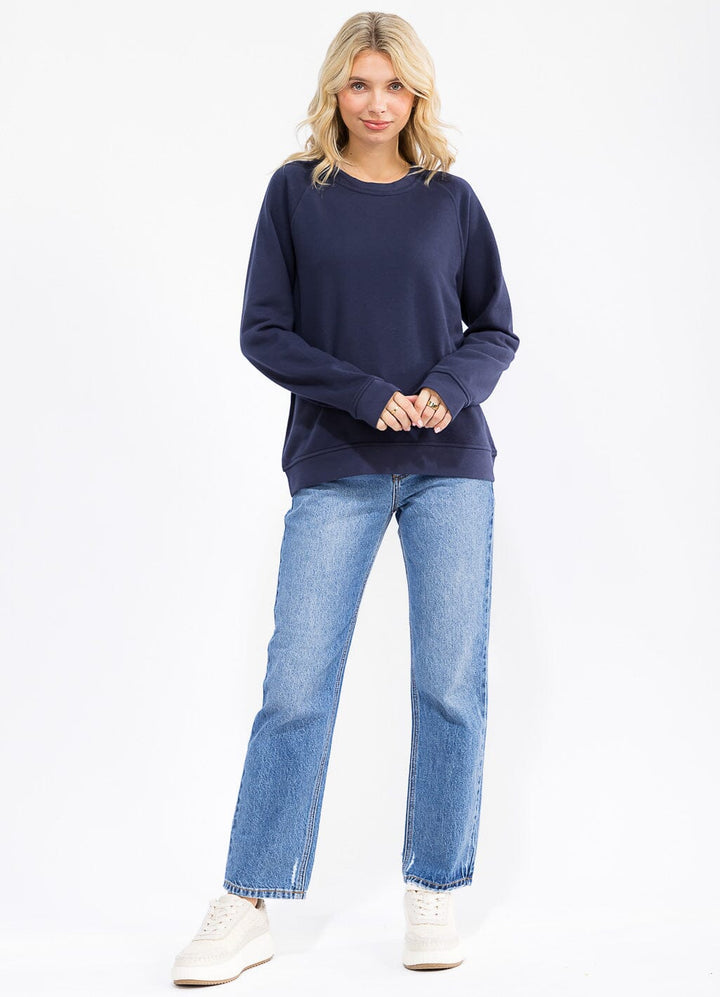 WOMEN'S LONG SLEEVE SOLID BASIC PULLOVER SWEATER