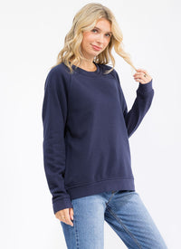 WOMEN'S LONG SLEEVE SOLID BASIC PULLOVER SWEATER