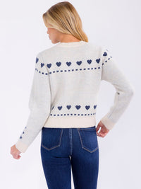 WOMEN'S LONG SLEEVE GRAPHIC PULLOVER KNIT SWEATER