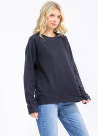WOMEN'S LONG SLEEVE SOLID BASIC PULLOVER SWEATER
