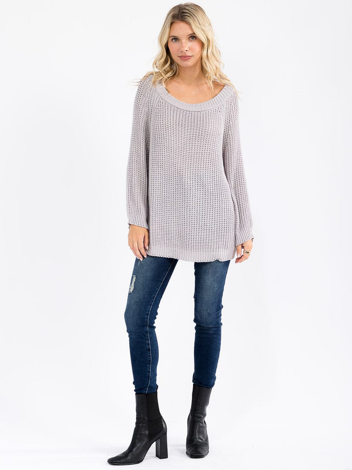 WOMEN'S LONG SLEEVE KNIT PULLOVER SWEATER