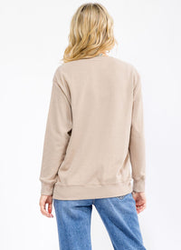 WOMEN'S LONG SLEEVE GRAPHIC PULLOVER SWEATER