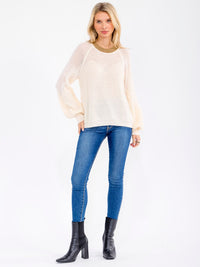 WOMEN'S LONG SLEEVE KNIT PULLOVER SWEATER