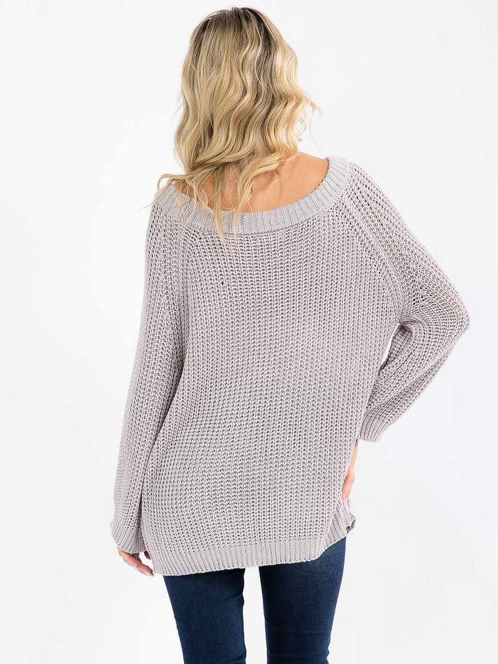 WOMEN'S LONG SLEEVE KNIT PULLOVER SWEATER