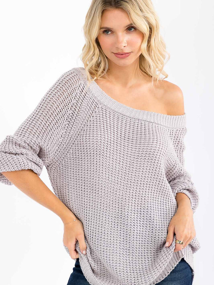 WOMEN'S LONG SLEEVE KNIT PULLOVER SWEATER