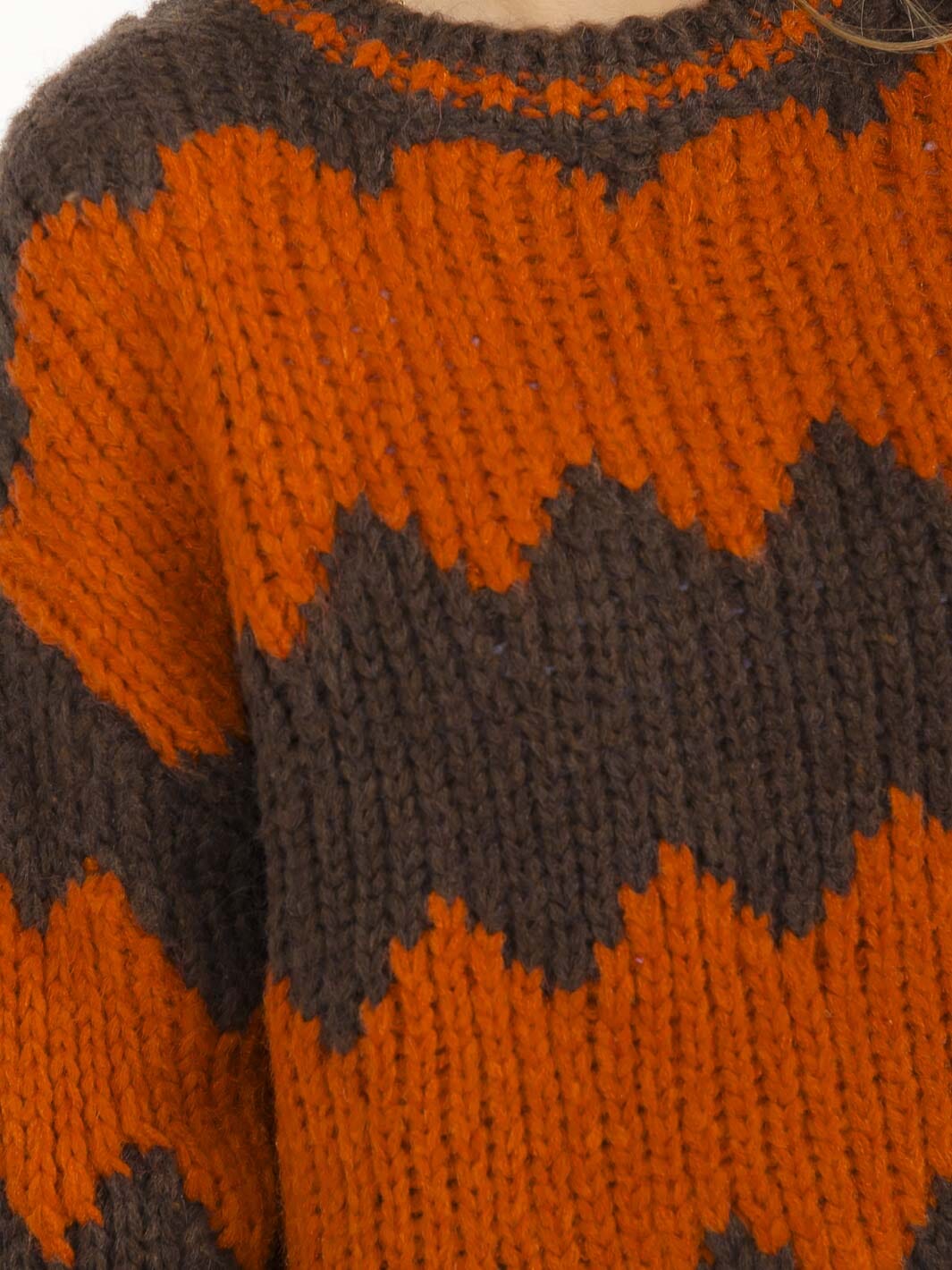 WOMEN'S LONG SLEEVE KNIT PULLOVER COLORBLOCK SWEATER