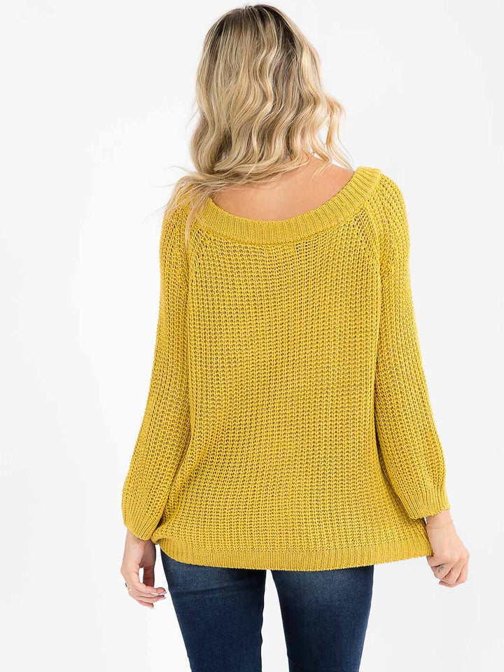 WOMEN'S LONG SLEEVE KNIT PULLOVER SWEATER