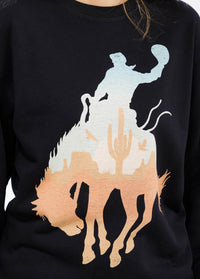 WOMEN'S LONG SLEEVE GRAPHIC PULLOVER SWEATER