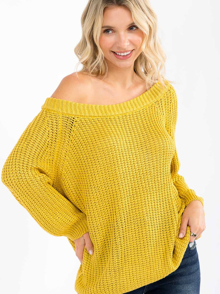 WOMEN'S LONG SLEEVE KNIT PULLOVER SWEATER