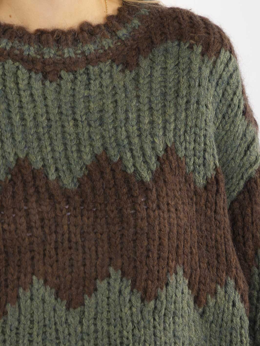 WOMEN'S LONG SLEEVE KNIT PULLOVER COLORBLOCK SWEATER