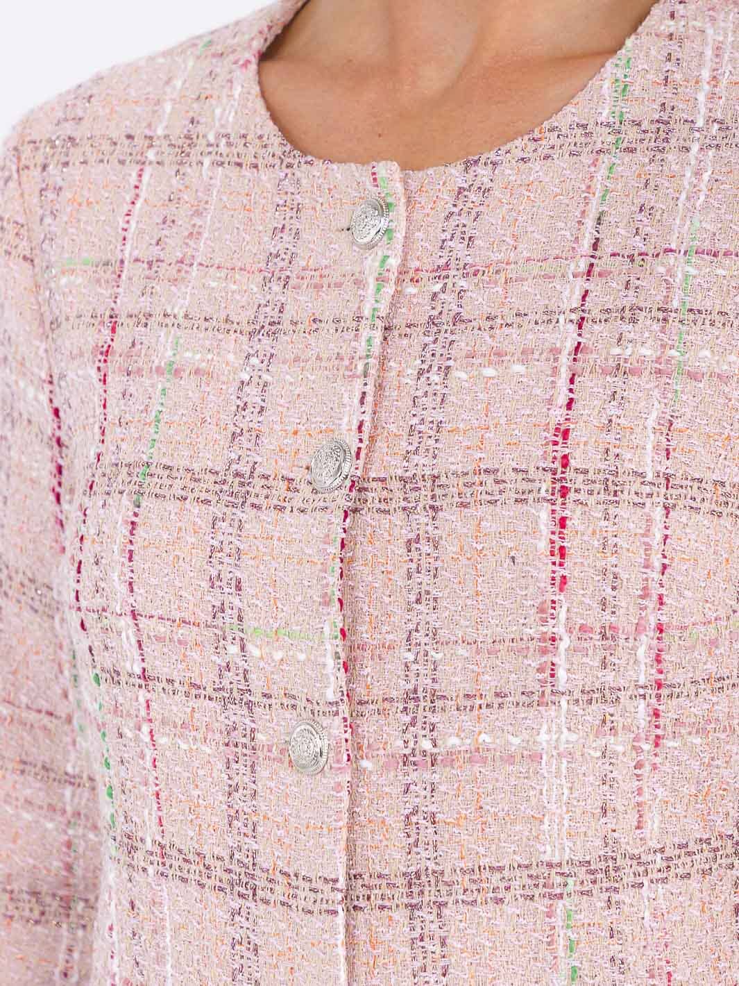 WOMEN'S LONG SLEEVE BUTTON CLOSURE TWEED BLAZER