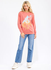 WOMEN'S LONG SLEEVE GRAPHIC PULLOVER SWEATER