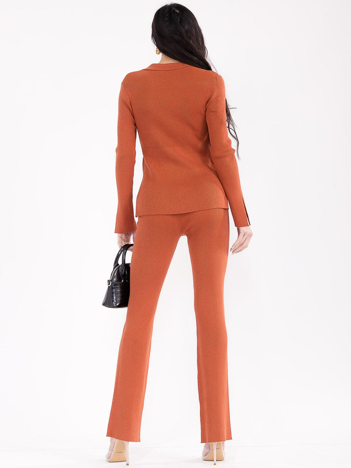 WOMEN'S LONG SLEEVE TOP & ELASTIC WAIST PANTS RIBBED 2PC. SET