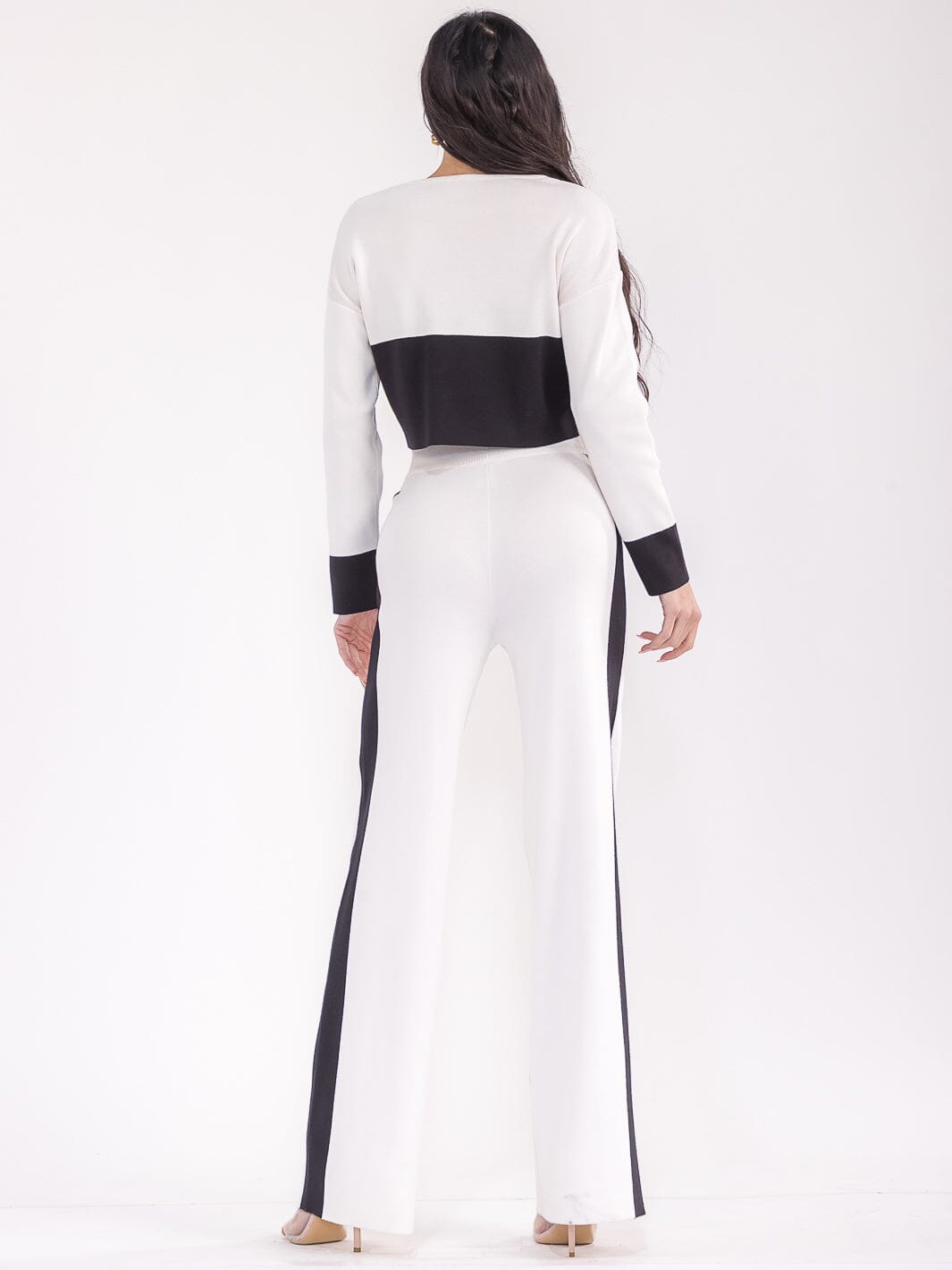 WOMEN'S LONG SLEEVE TOP & ELASTIC WAIST PANTS COLORBLOCK 2PC. SET