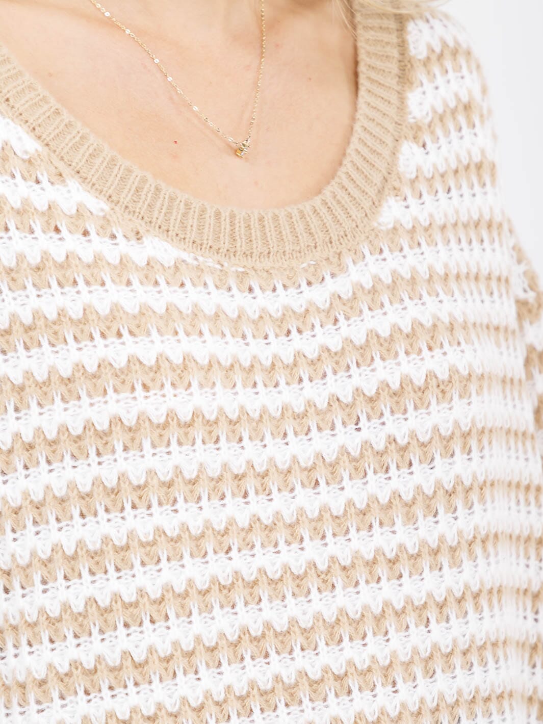 WOMEN'S LONG SLEEVE KNIT PULLOVER COLORBLOCK OVERSIZED SWEATER