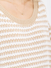 WOMEN'S LONG SLEEVE KNIT PULLOVER COLORBLOCK OVERSIZED SWEATER