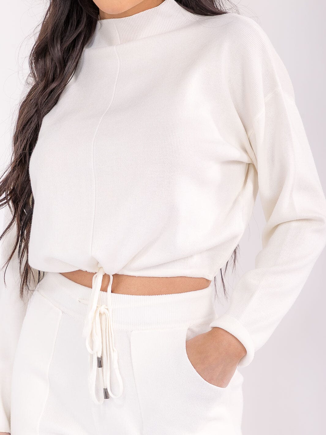 WOMEN'S LONG SLEEVE TOP & ELASTIC WAIST PANTS RIBBED 2PC. SET