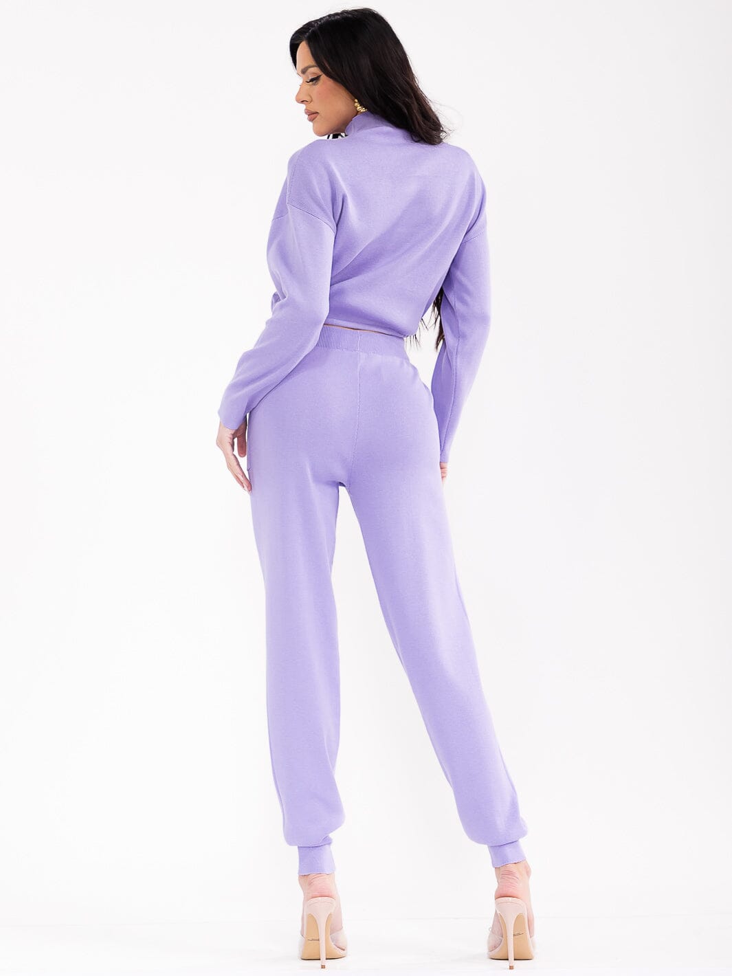 WOMEN'S LONG SLEEVE TOP & ELASTIC WAIST PANTS RIBBED 2PC. SET