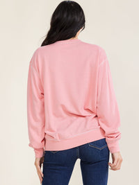 WOMEN'S LONG SLEEVE BOW PRINT PULLOVER SWEATER