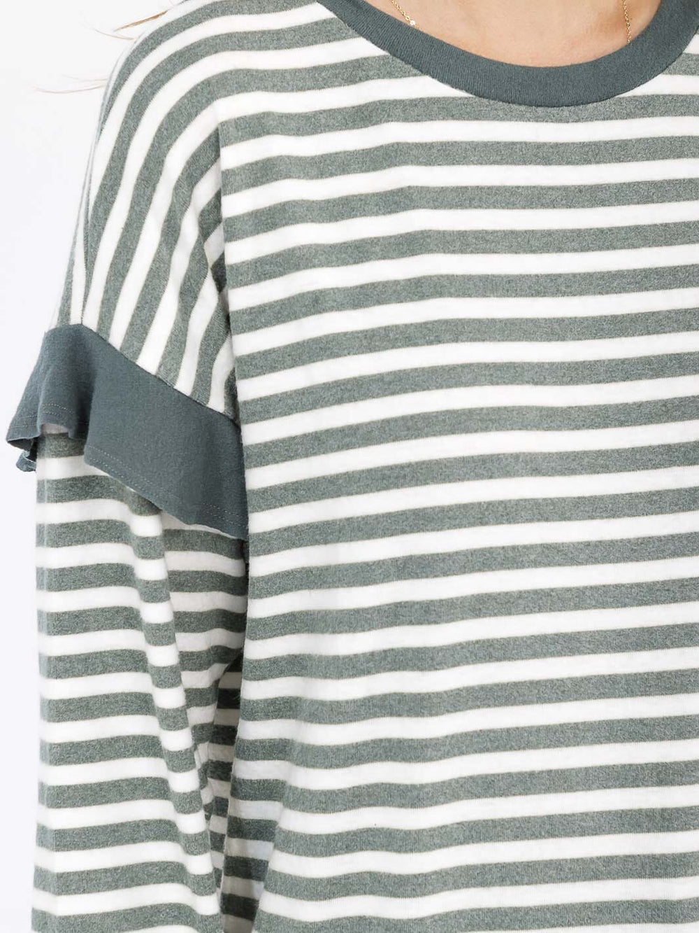 WOMEN'S LONG SLEEVE COLORBLOCK STRIPES TOP