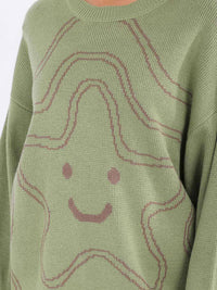 WOMEN'S LONG SLEEVE GRAPHIC PULLOVER SWEATER