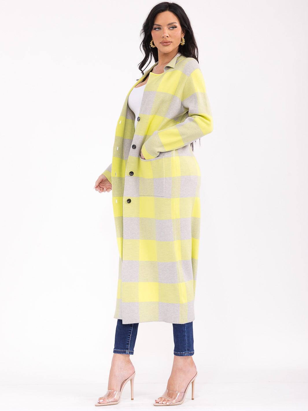 WOMEN'S LONG SLEEVE BUTTON CLOSURE FRONT POCKETS COLORBLOCK CARDIGAN