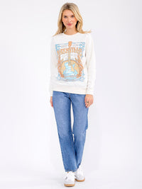 WOMEN'S LONG SLEEVE GRAPHIC PULLOVER SWEATER