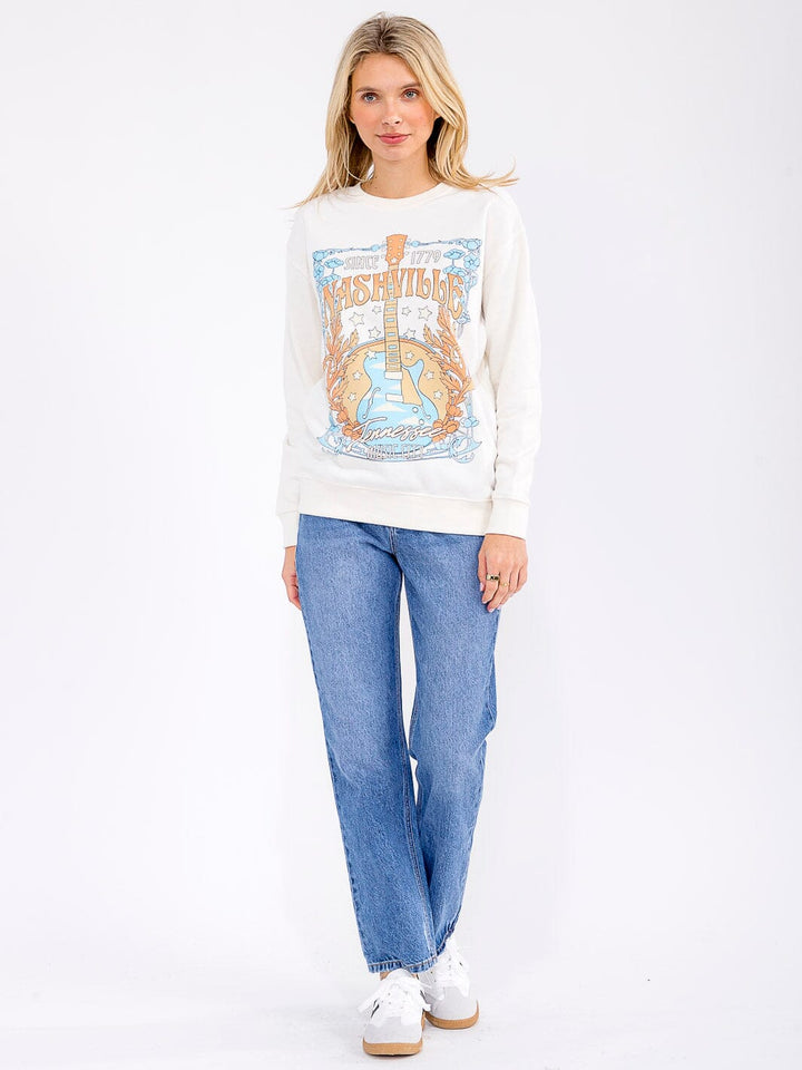 WOMEN'S LONG SLEEVE GRAPHIC PULLOVER SWEATER